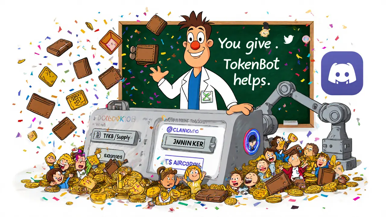 Developer using TokenBot launchpad to send tokens to community wallets