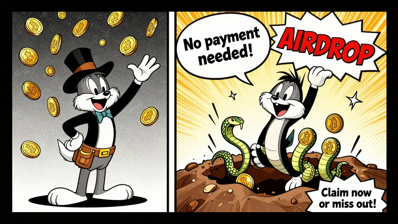 A validator earns staking rewards while another falls into a fake airdrop pit.