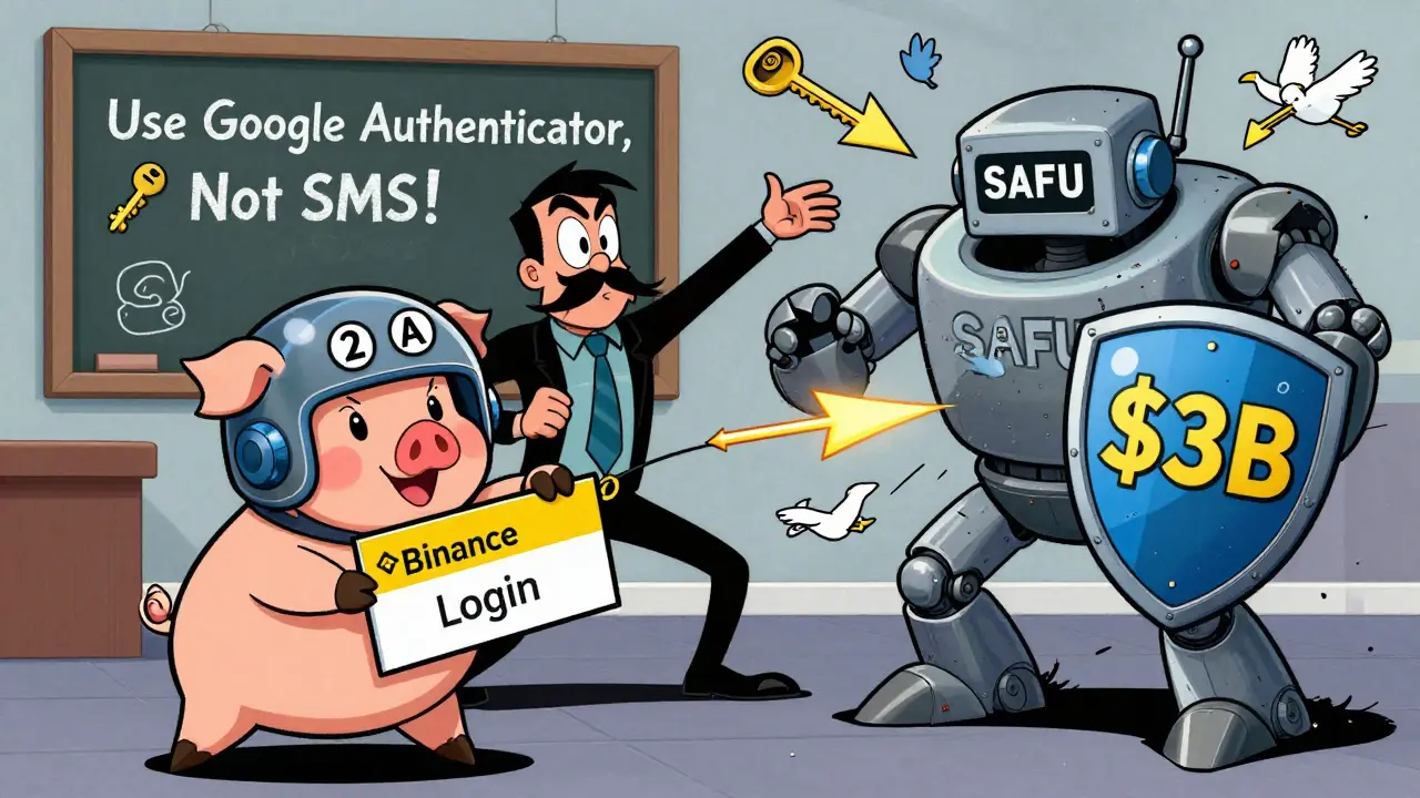 Porky Pig dodging phishing arrows as SAFU robot crushes hackers, cartoon security scene.