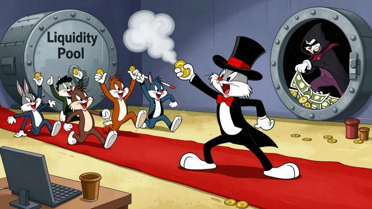 Cartoon developers pulling rug from investors in DeFi scam