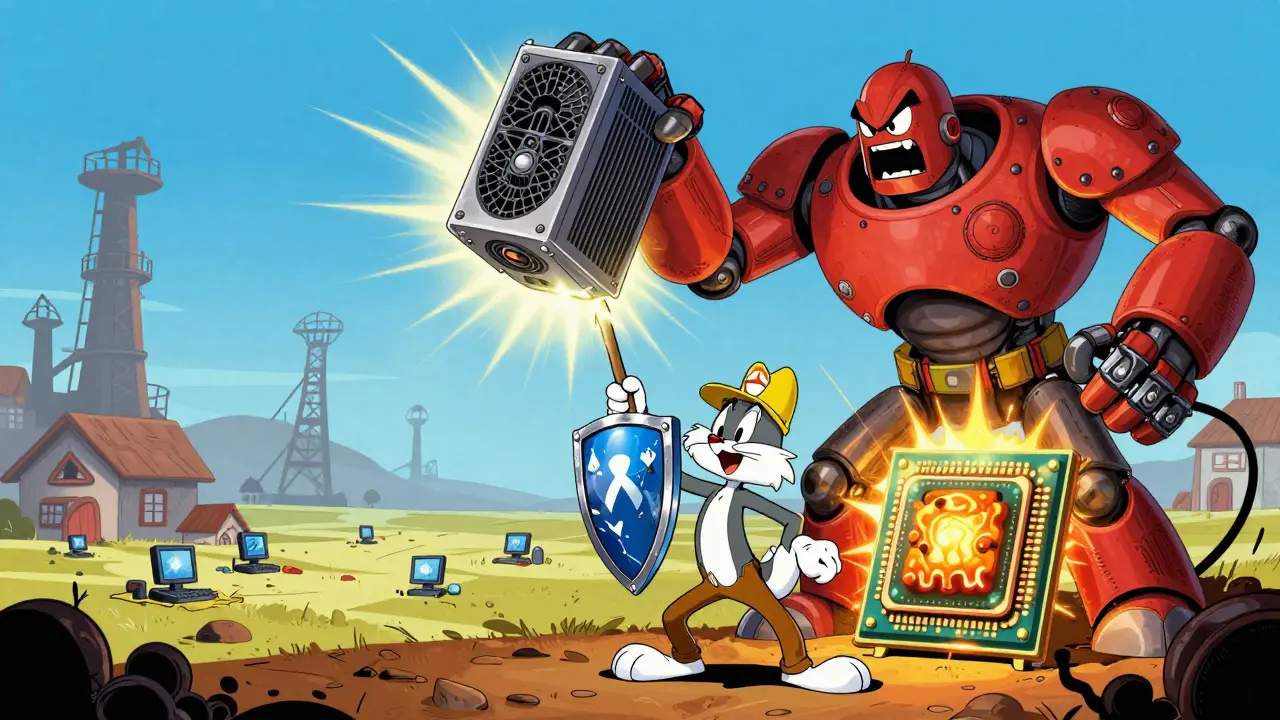 Miner defending CPU mining against giant robotic ASIC machines