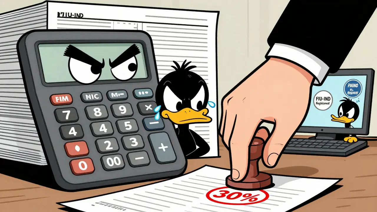 Nervous duck facing tax stamps and compliance rules