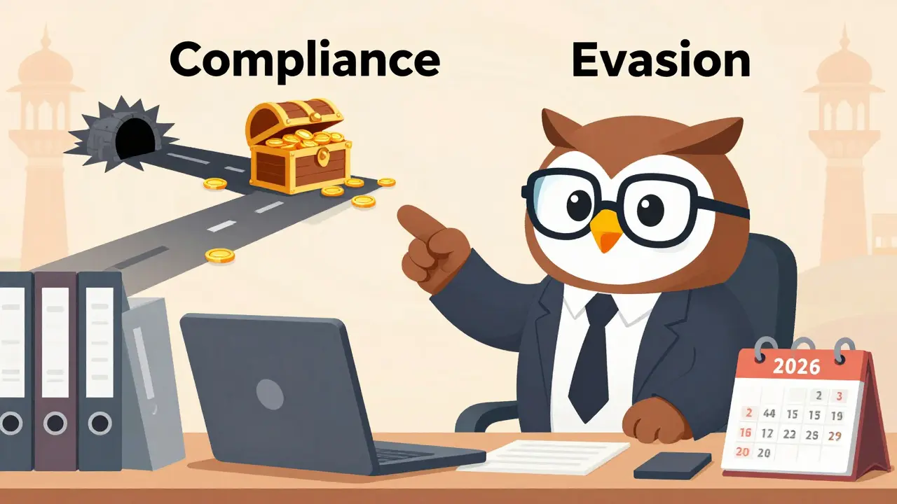 Wise owl guiding trader toward safe compliance path