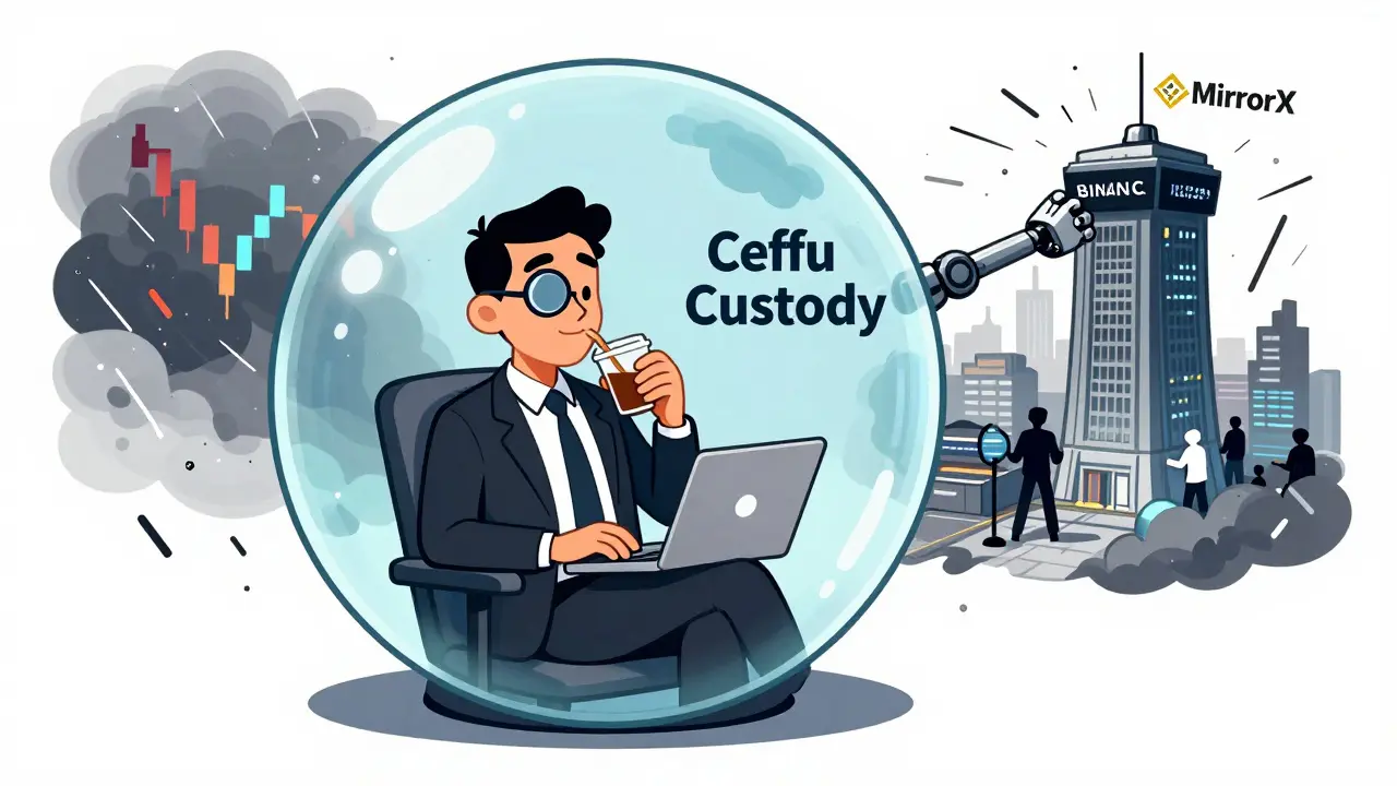 Suit-clad manager safe in custody bubble while market chaos rages outside